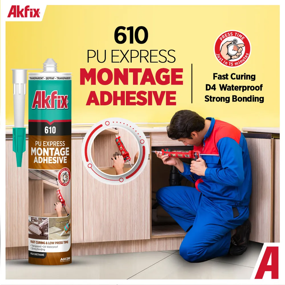 Akfix 610 Poliüretan Montaj Yapıştırıcı (Sıvı Çivi)