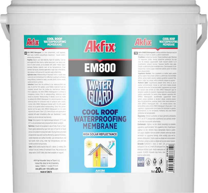 EM800 Waterguard Güneş Yansıtıcı Çatı Su Yalıtım Membranı