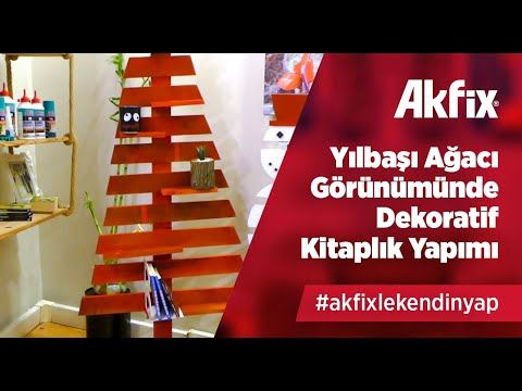 Yılbaşı Ağacı Görünümünde Dekoratif Kitaplık Yapımı