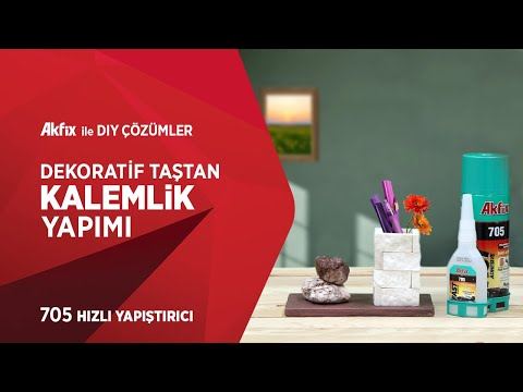 Akfix 705 Hızlı Yapıştırıcı ile Dekoratif Taştan Kalemlik Yapımı