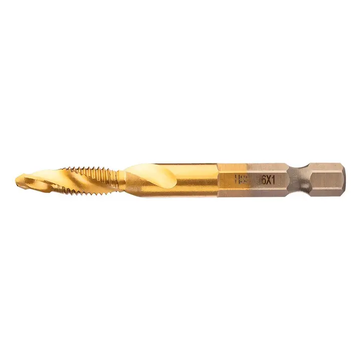 HSS TiN dişli matkap ucu, M6 x 1 mm, Hex