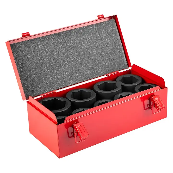 Darbeli lokma 1, 9 parça set, ölçüler: 27, 30, 32, 35, 36, 38, 41, 42, 50 mm, CrMo