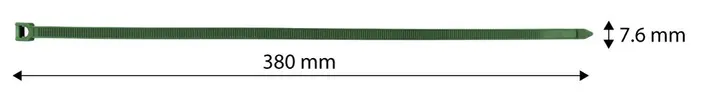 Bahçe kablo bağı 7,6 x 380 mm, 50 adet, yeşil