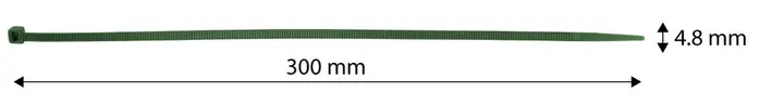 Bahçe kablo bağı 4,8 x 300 mm, 50 adet, yeşil