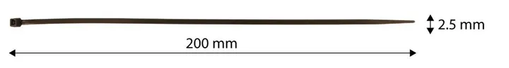 Bahçe kablo bağı 2,5 x 200 mm, 50 adet, kahverengi