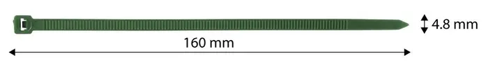 Bahçe kablo bağı 4,8 x 160 mm, 50 adet, yeşil