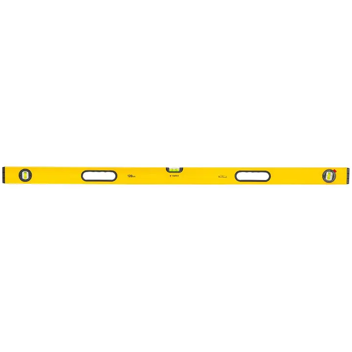 Alüminyum su terazisi, tip 600, 120 cm, 3 kabarcık, 2 tutamaç