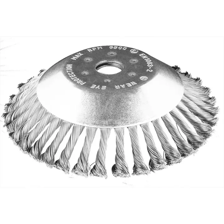 Benzinli tırpan için tel fırça 200 x 25.4 mm, sert, düğümlü tel