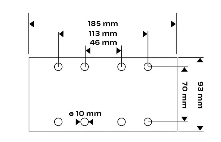 Cırt bantlı zımpara kağıdı 93 x 185 mm, P180, 5 adet, 8 delikli