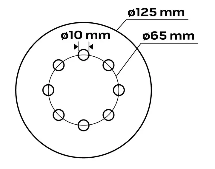 Cırt bantlı zımpara diski 125 mm, P100, 5 adet, 8 delikli