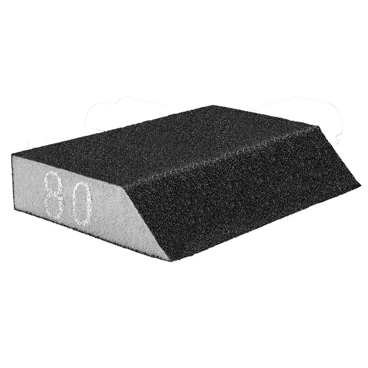 Zımpara süngeri 125 x 25 x 90 mm, K80, açılı
