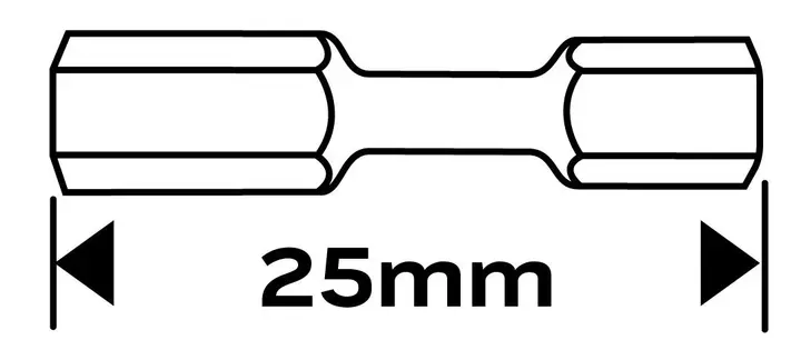 HEX5 x 25 mm darbeli uç, 2 adet