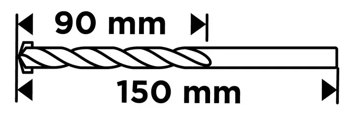 Beton matkap ucu 6 x 150 mm, taşlanmış