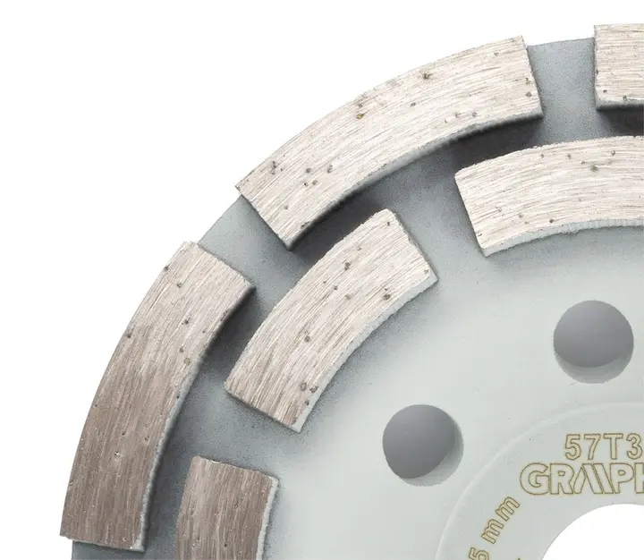 Elmas taşlama diski, 2 segmanlı, 125 x 22.2 mm, kuru
