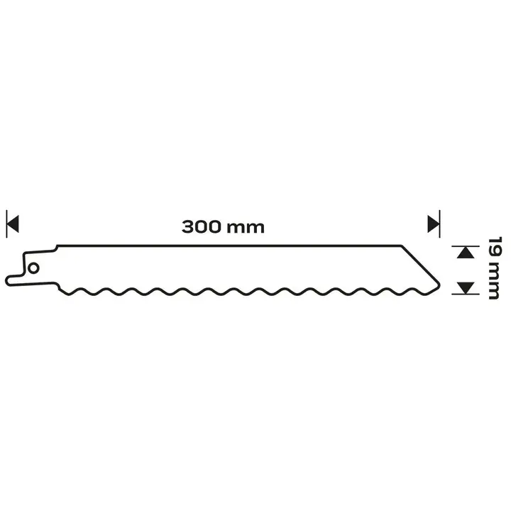Yalıtım, kauçuk, karton için temiz kesim kılıç testere bıçağı, 300 mm, HCS