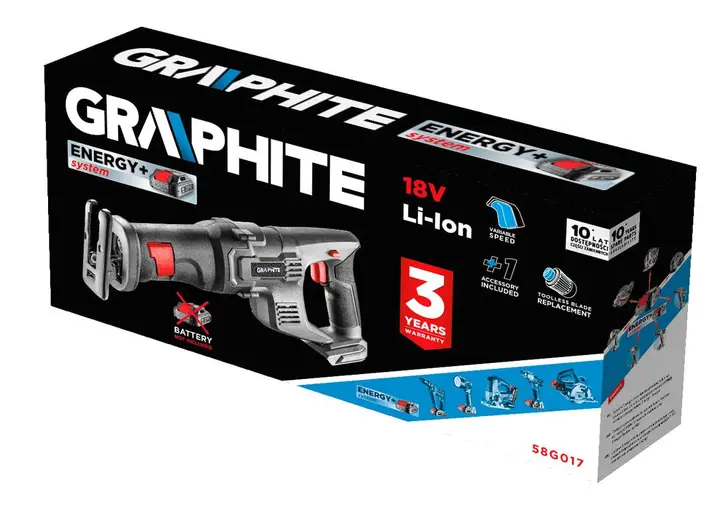 Tilki kuyruğu testere Energy+ 18V Li-Ion, akü hariç