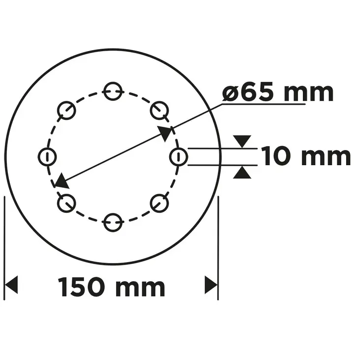 Cırt bantlı zımpara diskleri 150 mm, P180, 5 adet, 8 delikli