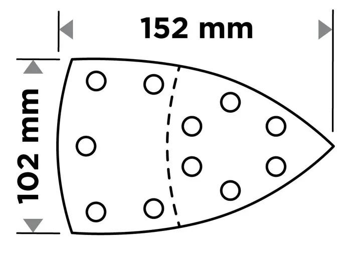 Zımpara kağıdı, cırt bantlı, iron 102 x 152 mm, P60, 5 adet, 11 delikli