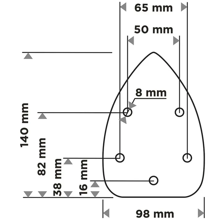 Zımpara kağıdı, cırt bantlı, iron 98 x 140 mm, P240, 5 adet, 5 delikli