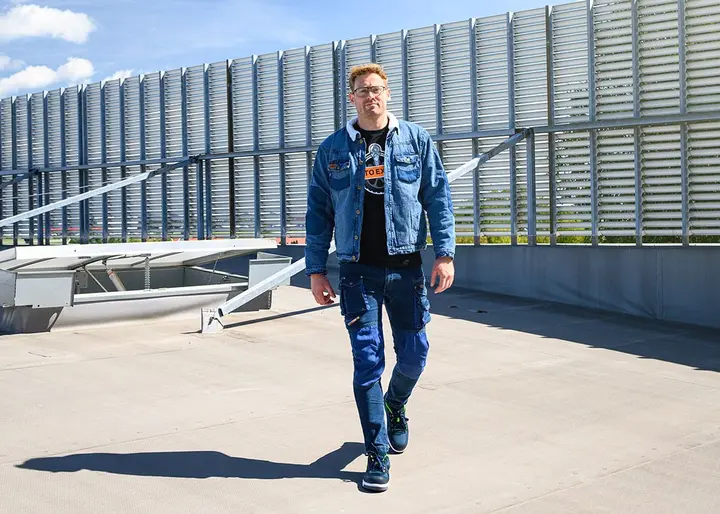 DENIM iş pantolonu, diz takviyeli