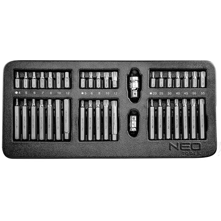 Tornavida uçları 30-75 mm set, 40 parça, tepsi