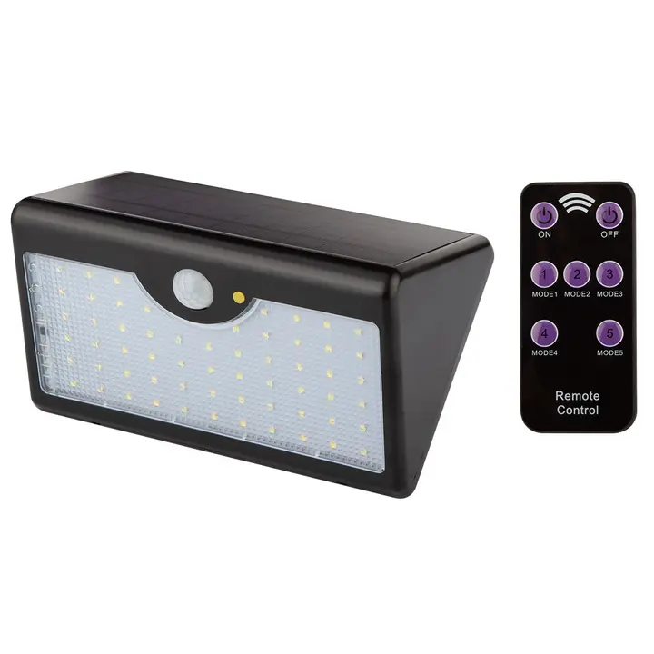 Güneş enerjili duvar lambası + uzaktan kumanda, SMD LED 900 lm