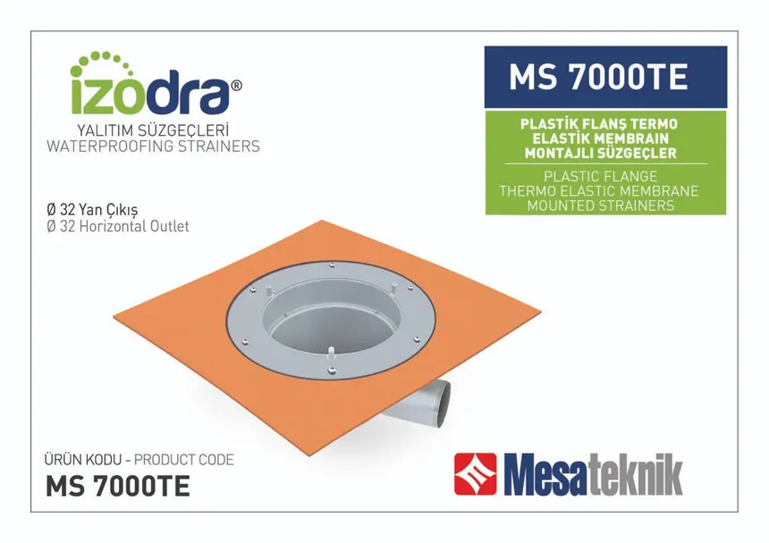 MS 7000TE Termo Elastik Örtü Plastik Flanş Montajlı Süzgeçler