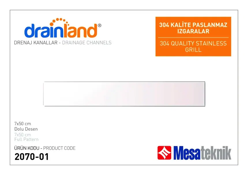 7 cm Genişlik 50 cm Uzunluk Paslanmaz Izgaralar